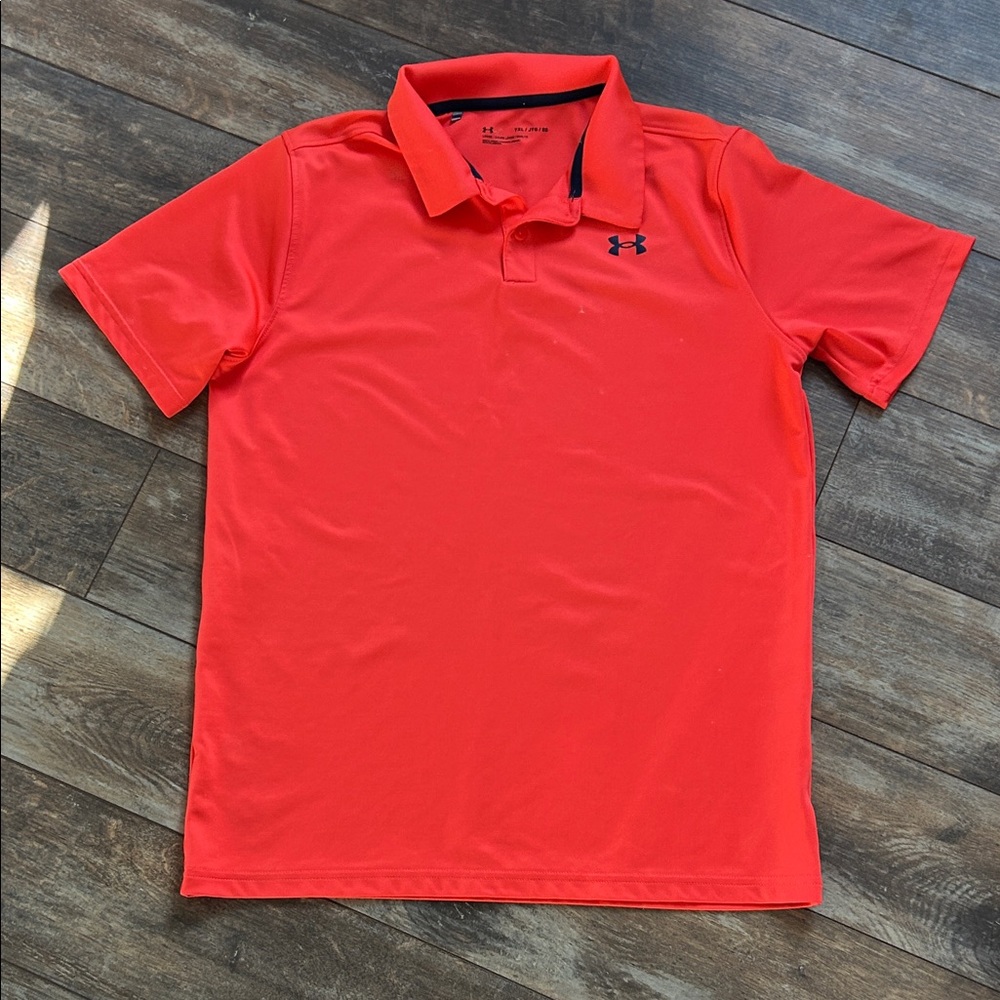 Under Armour Boys Bright Orange/Salmon Performance Polo